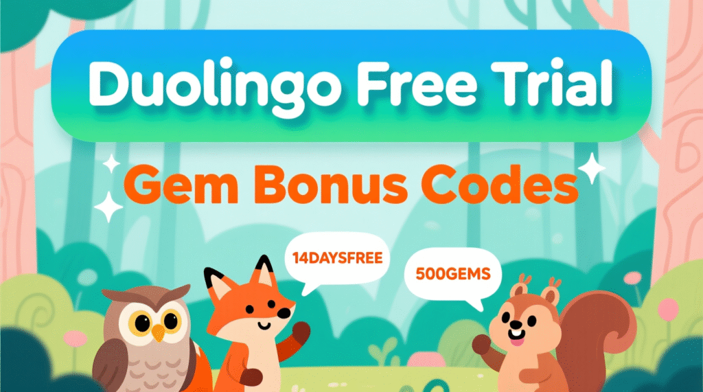Duolingo Free Trial & Gem Bonus Codes