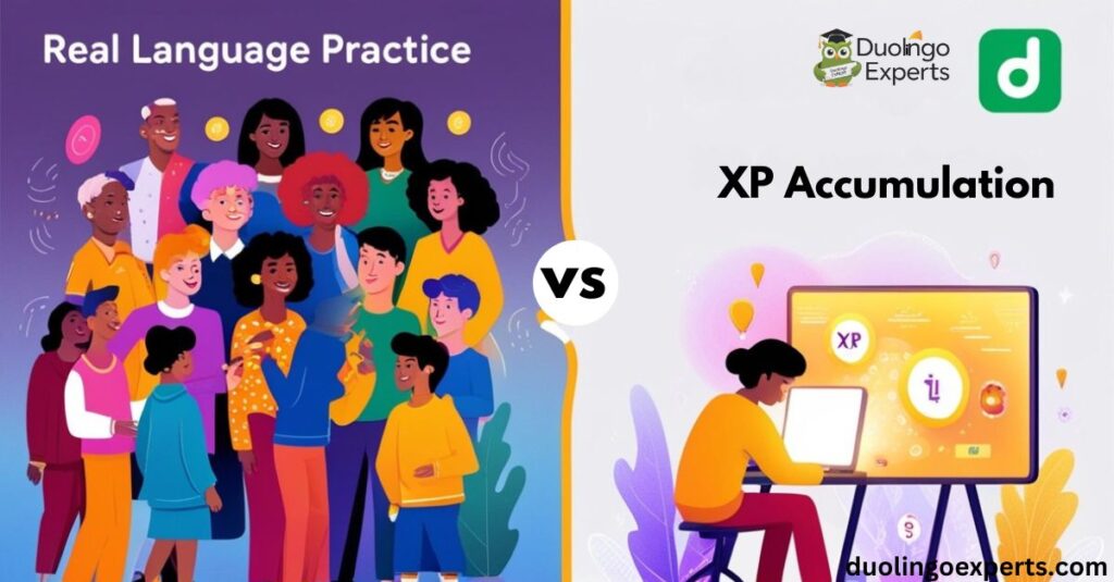 Real Language Practice vs XP Accumulation