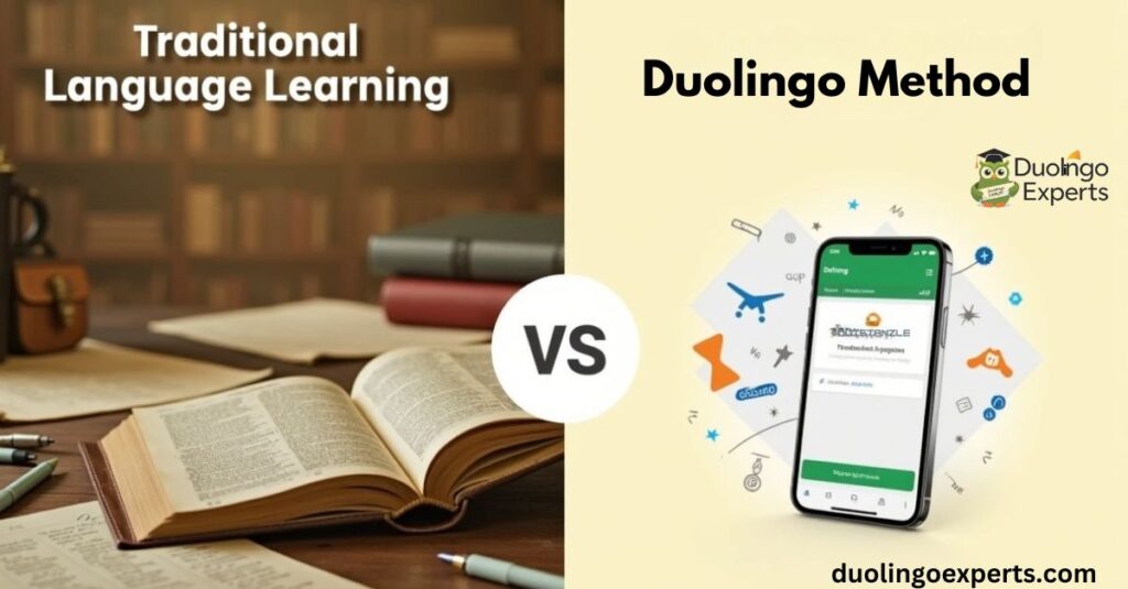 Traditional Language Learning vs Duolingo Method